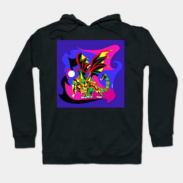 manticore ecopop snake with lion chimera art Hoodie by jorge_lebeau